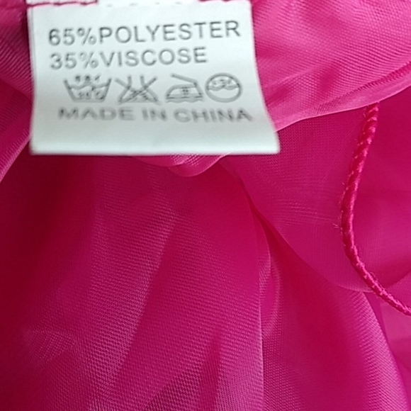 Tier Ruffled fuchsia gemstone gown dress - Picture 11 of 11